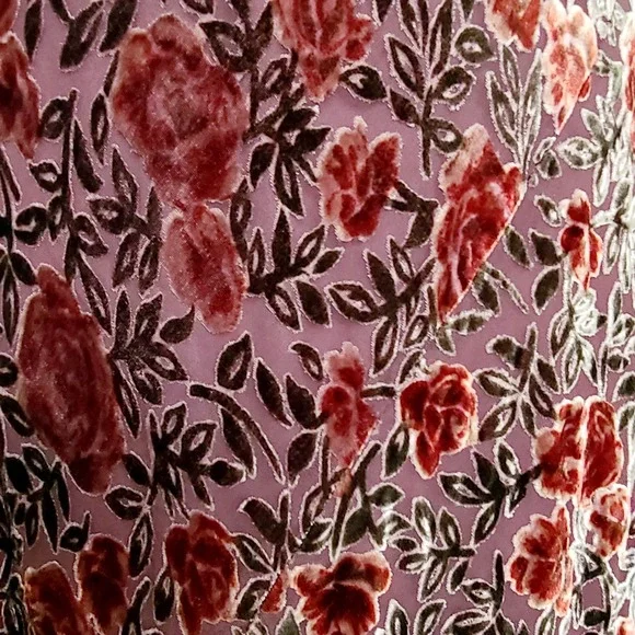 Vtg Kay Unger Brown Burn Out Velvet Floral Maxi‎ Gown 8P Bias Silk Blend Y2k 90s - Picture 4 of 7